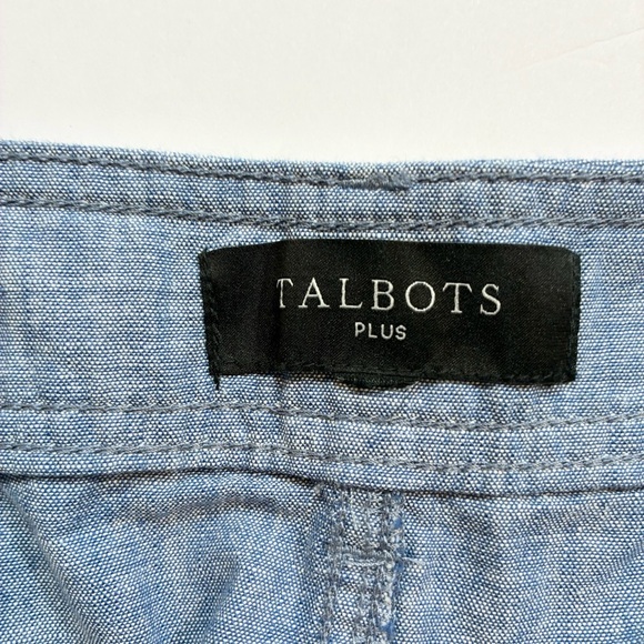 Talbots Blue Chambray Mini Skirt Pockets Women’s Plus Approx 24W Preppy Summer - Picture 6 of 7